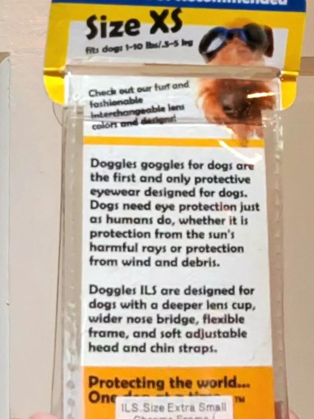 Protective Doggles Dog Goggles — Black Lenses with Chrome Frame